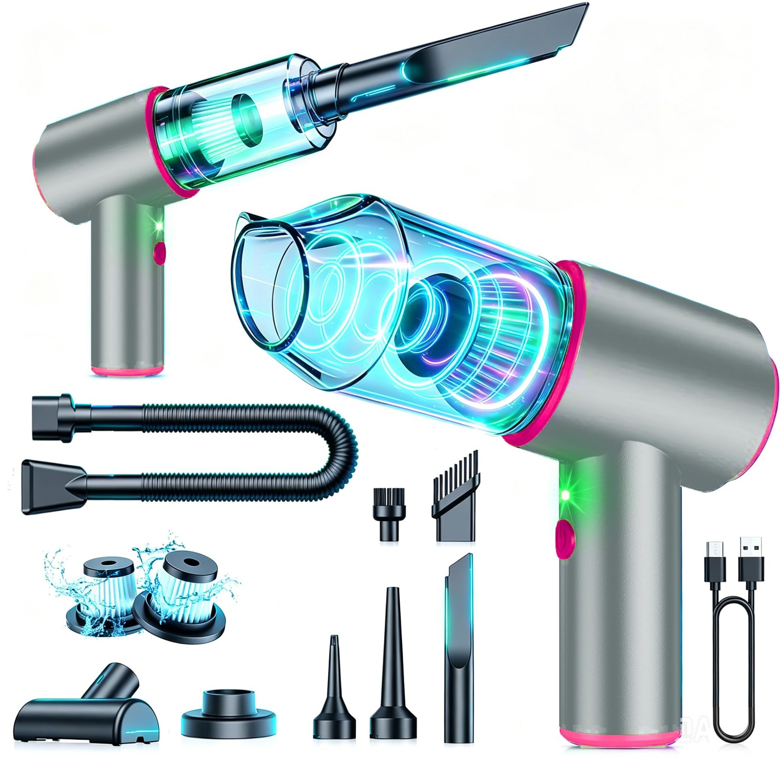 Handheld Cordless Car Vacuum Cleaner with 20000PA Powerful Suction4-in-1 Port... gallery
