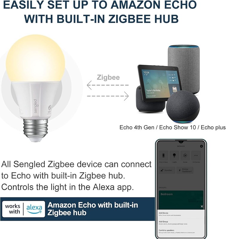 Sengled Zigbee Smart Light Bulbs Model: E11-G13 - Soft White (2700k) 2 Pack 60W gallery