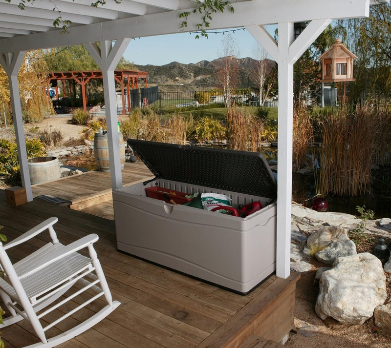 60012 Extra Large Deck Box, 130 Gallon, Desert Sand/Brown gallery