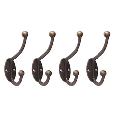 4 Pcs Metal Hooks Wall Mount Single Hooks Clothes Hat Holder Bracket for Home