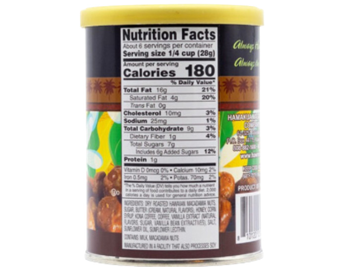 HAMAKUA MACADAMIA NUT COMPANY Kona Coffee Glazed Macadamia Nuts (5.5oz Can) gallery