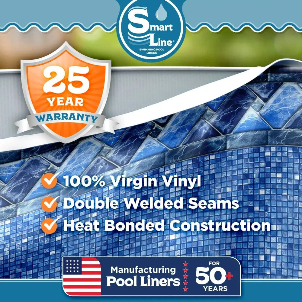 SmartLine Stone Harbor 25 Gauge Round Swimming Pool Unibead Liners - Choose Size gallery