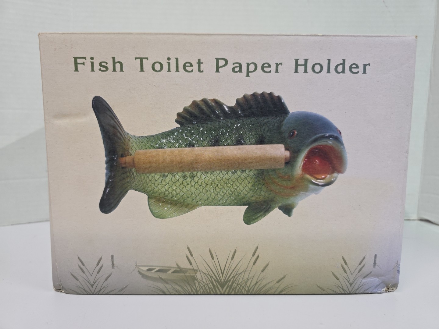 Cracker Barrel Fish Toilet Paper Holder Rustic Outdoors Angler Large Mouth Bass gallery