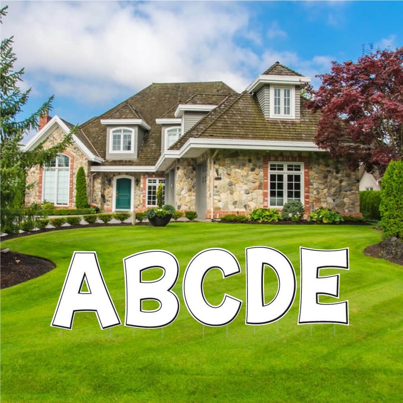Alphabet Yard Letters, Solid Color with Outline 18" KG, 26 pcs, Stakes Included gallery