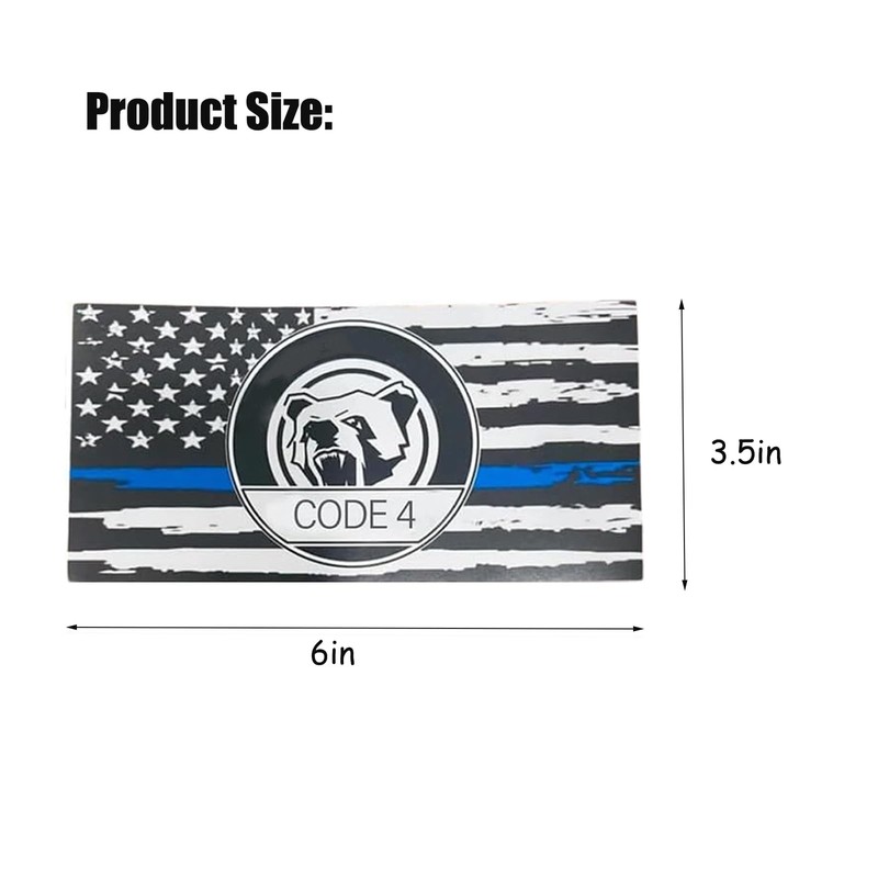 6pcs Thin Blue line Flag Code 4 Car Sticker Decal, Police Support American Fl... gallery
