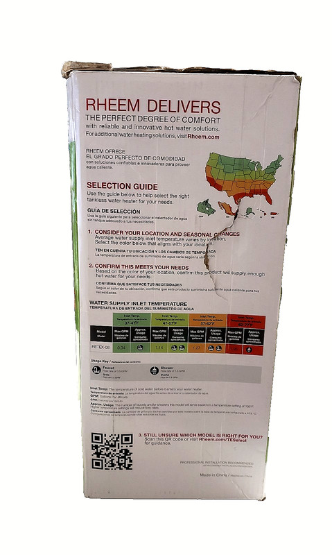 Rheem Performance RETEX-08 Electric Tankless Water Heater 8 kW 1.55 GPM (DAM BOX gallery