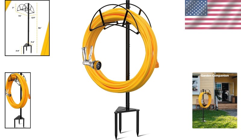 Triangular Iron Hose Organizer - Detachable & Easy Install for Outdoors gallery