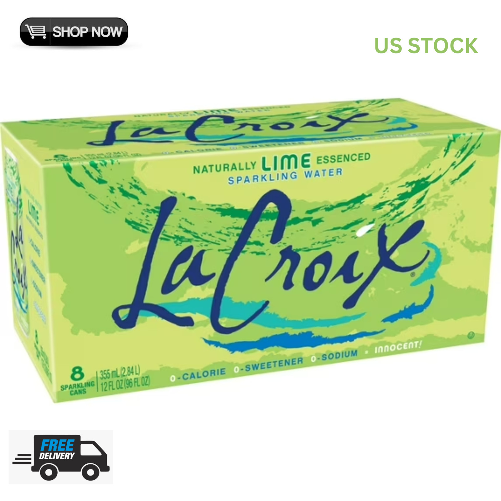 LaCroix Lime Sparkling Water - 8pk/12 fl oz Cans, 8 / Pack gallery