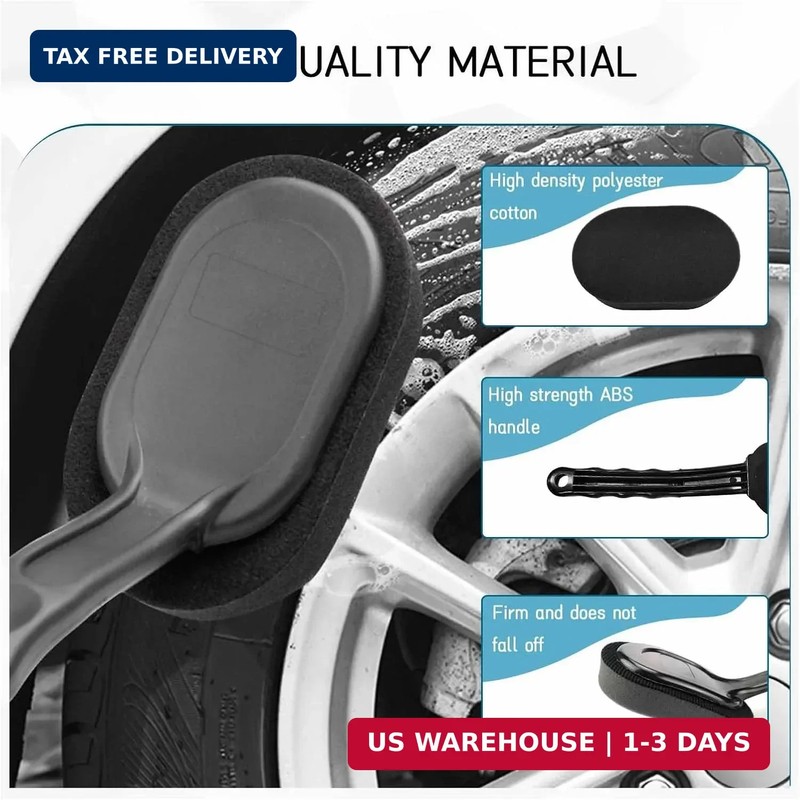Tire Shine Applicator Brush, High-Density Sponge Tire Dressing Applicator Pad wi gallery