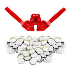 Fermentaholics Beer Bottle Capper & Lid Set and 144 White Crown Caps