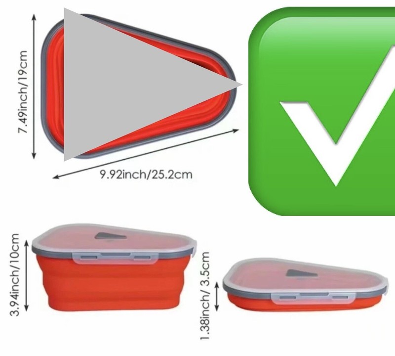 Pizza Storage Container Box Foldable Triangular Reusable Pack Container Multiuse gallery