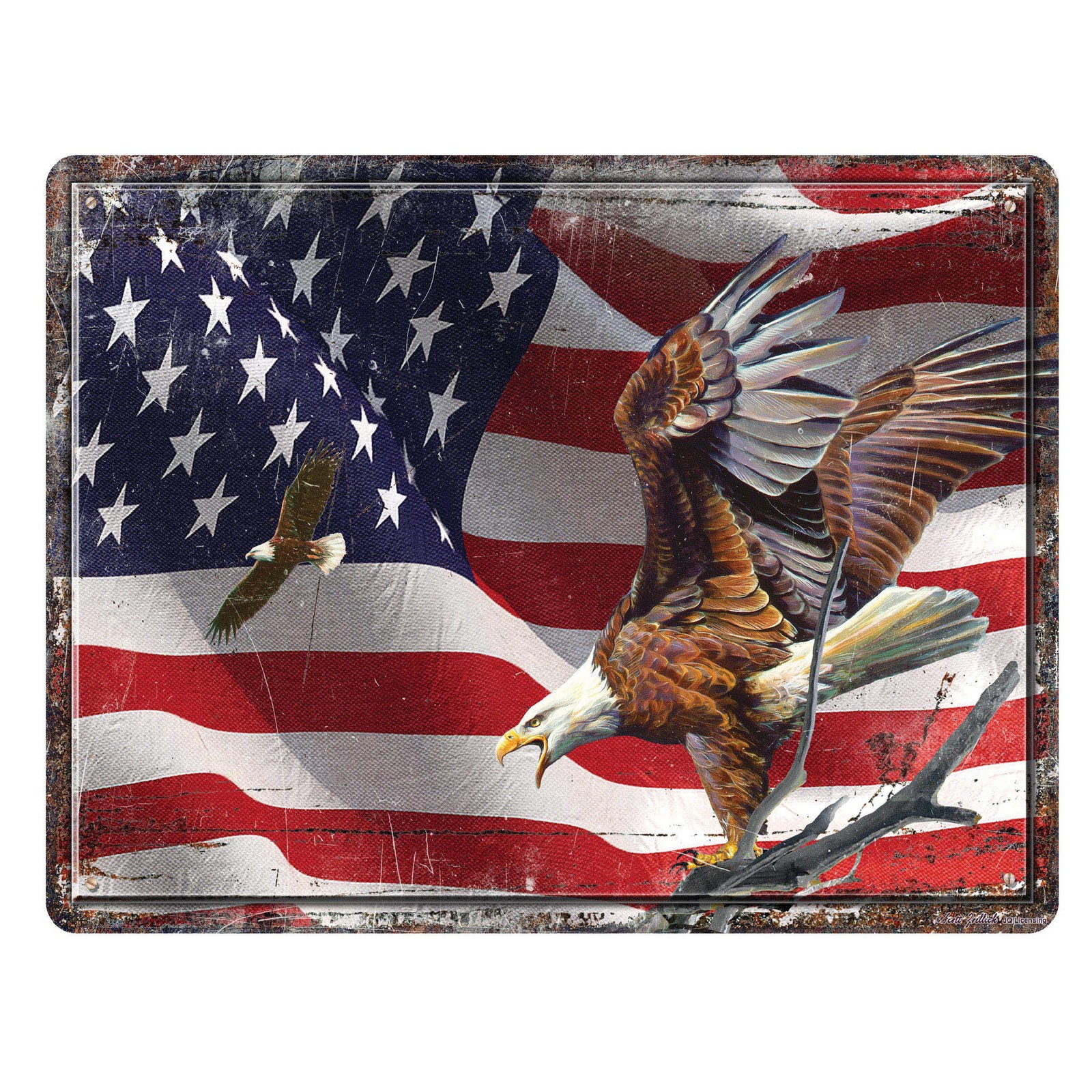 Rivers Edge Products Large Tempered Glass Cutting Board American Flag Eagle gallery