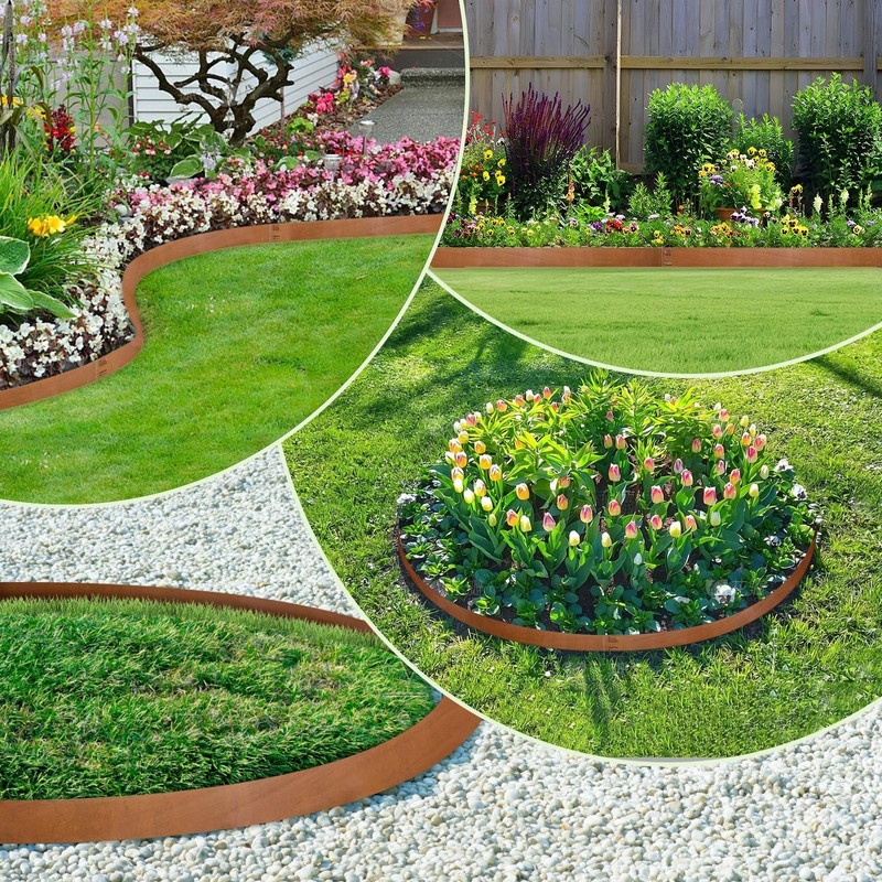 6-8" Garden Landscape Edging Corten Steel Edging Rusted Metal Yard Lawn Border gallery