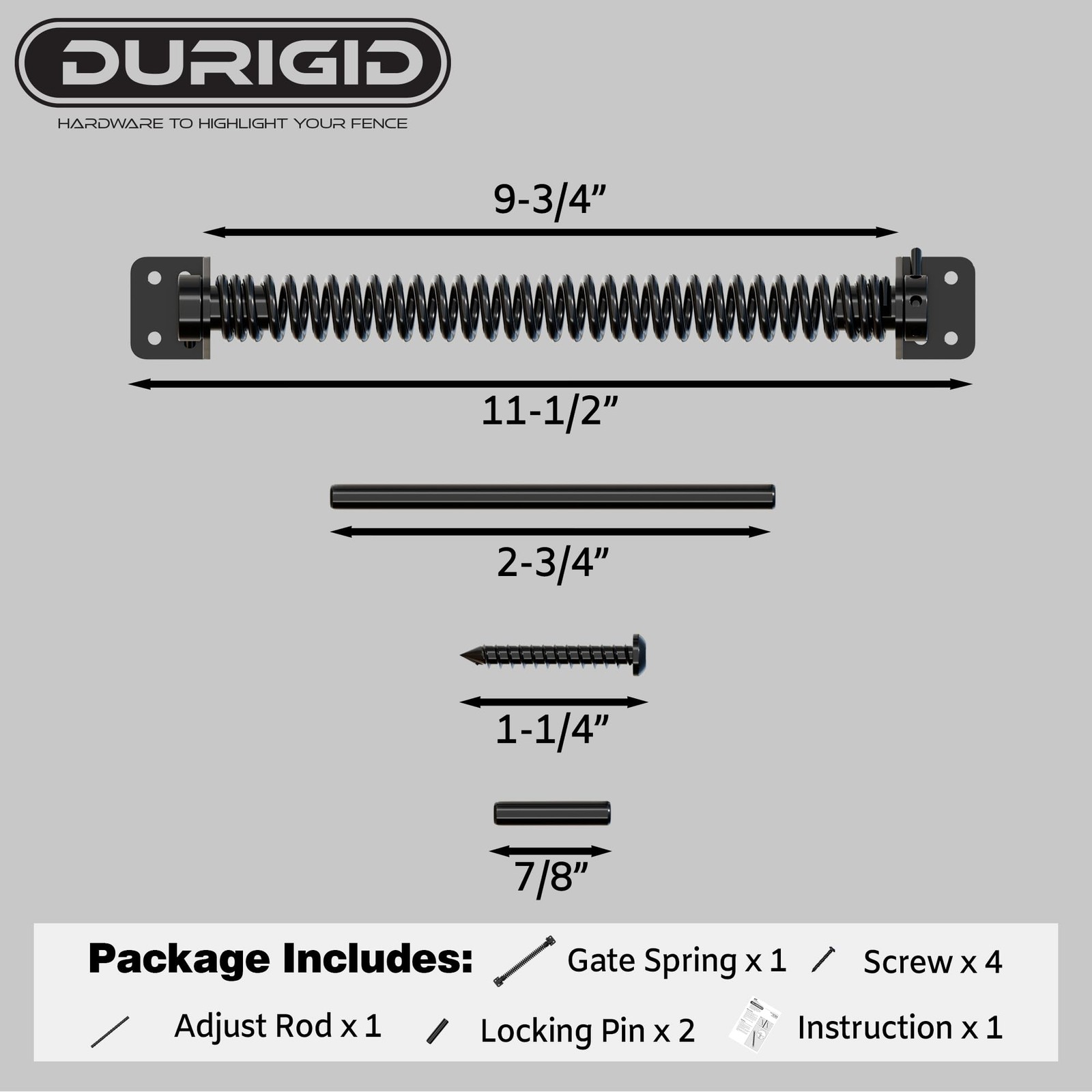 11-1/2" Gate Springs Self Closing Outdoor, Gate Spring Self Closing Adjustabl... gallery