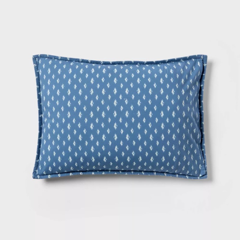 Full/Queen Patchwork Quilt Set Blue/Dark Blue/Natural - Threshold gallery