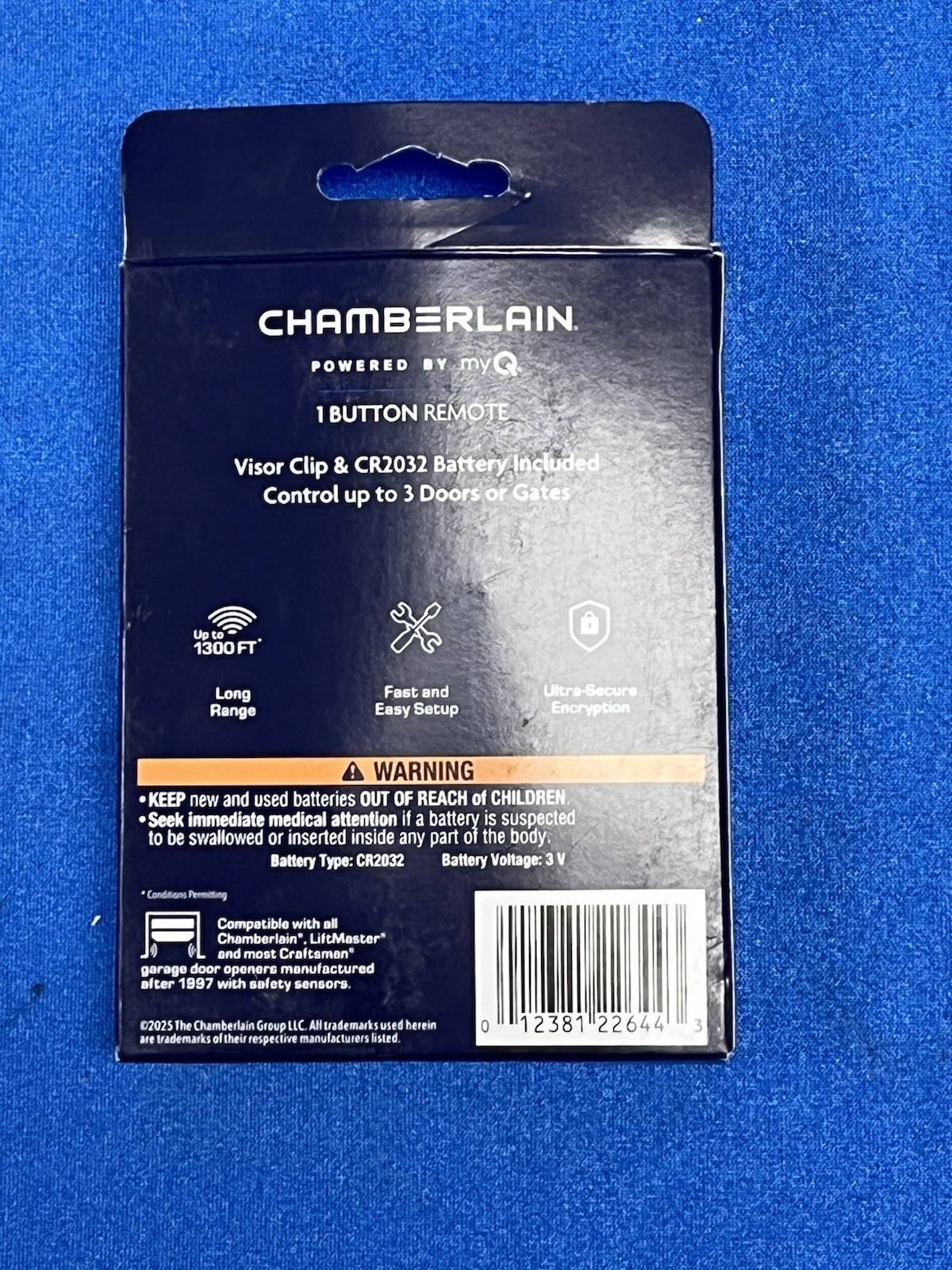 Chamberlain CH361 1-Button Garage Door Remote 315MHz Open Box gallery
