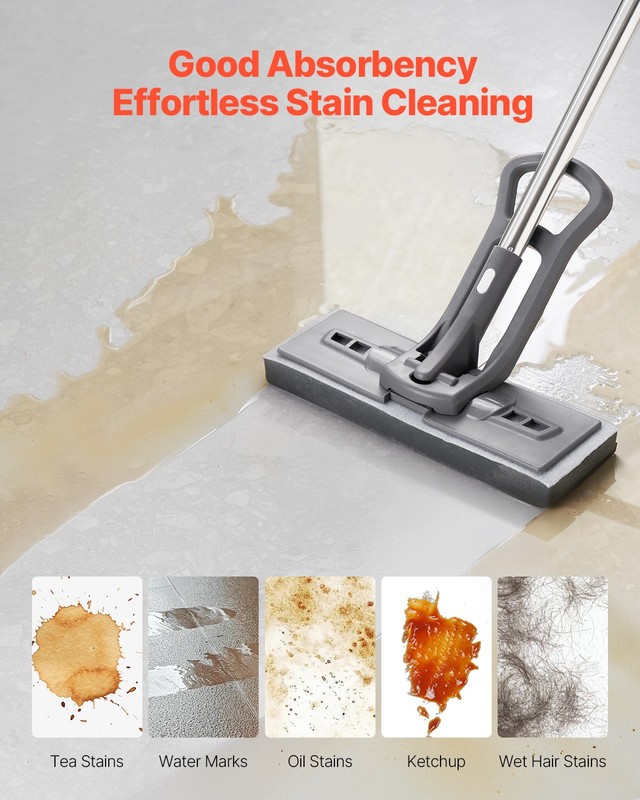 VEVOR 2-Piece Sponge Mop Replacement PU Head Replacement with Hook & Loop gallery