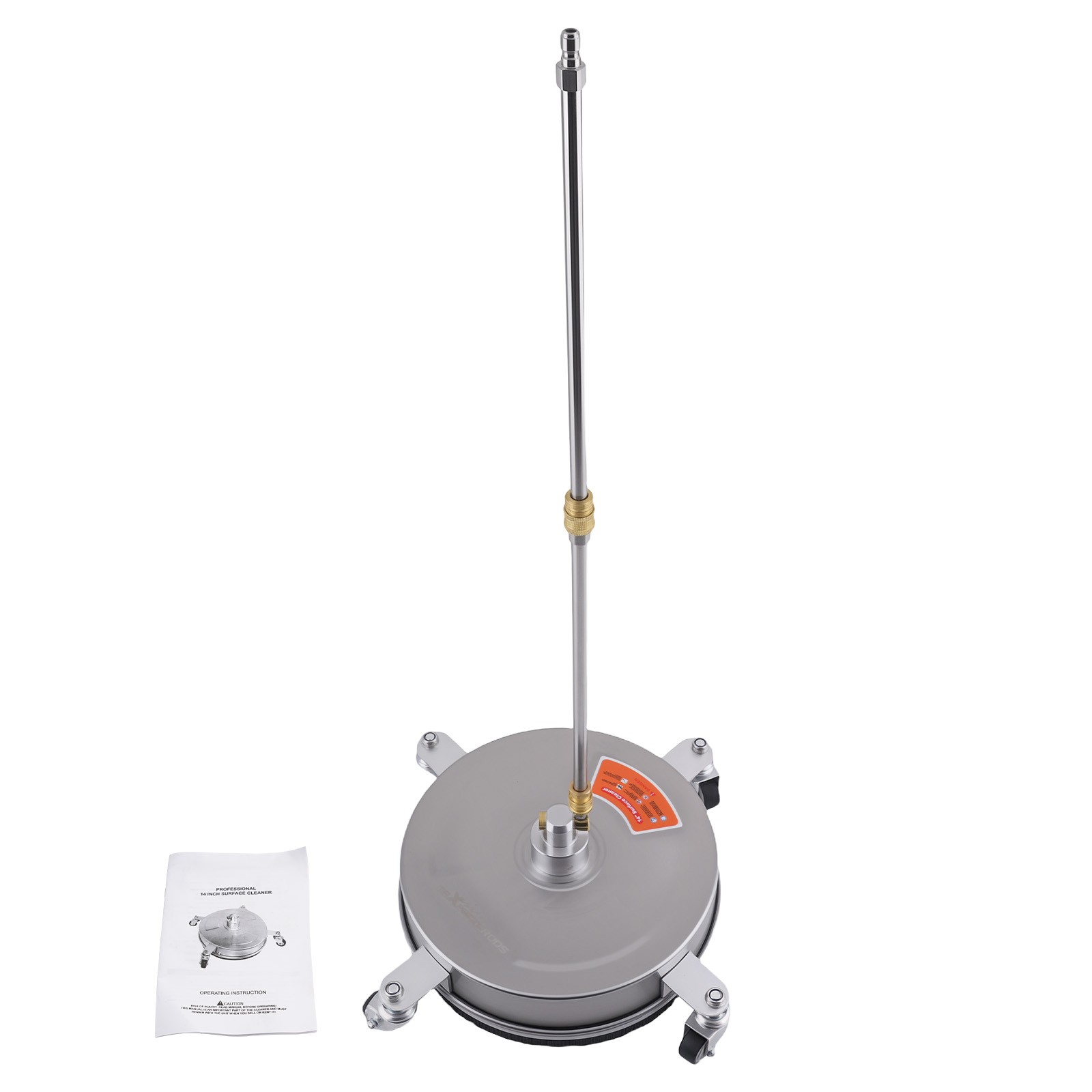 14in Stainless Steel Surface Cleaner for Pressure Washer 4200PSI 4 Wheels gallery