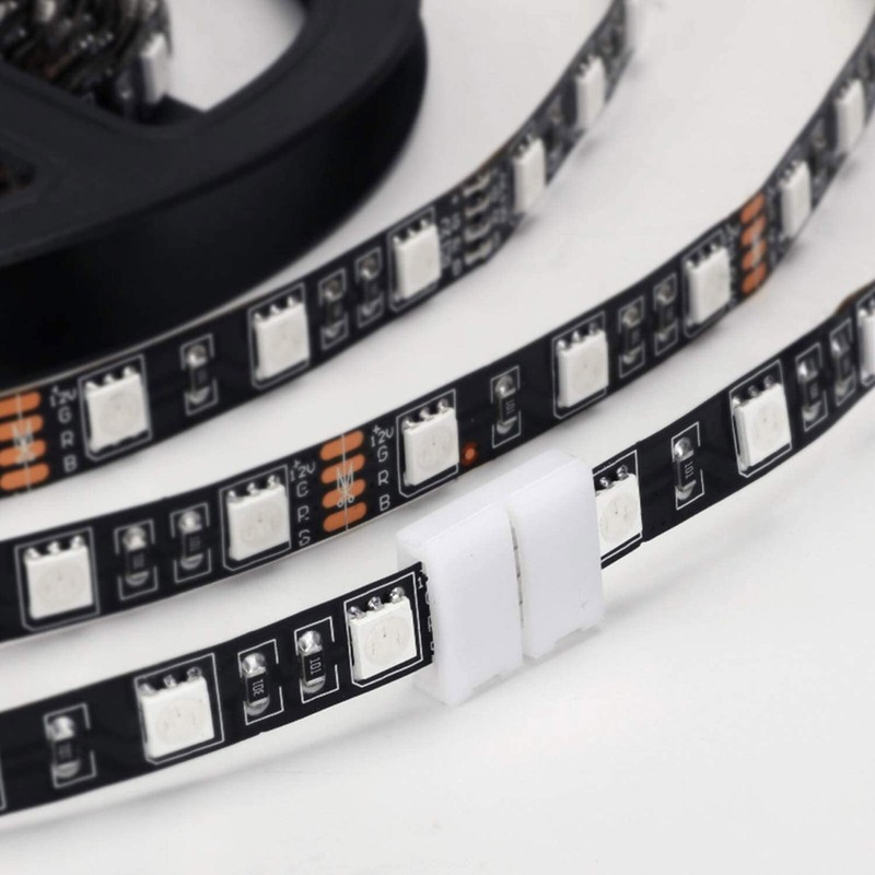 10 Pcs 10mm 4 pin Solderless Clip Coupler Connector for 5050 RGB LED Strip Light gallery