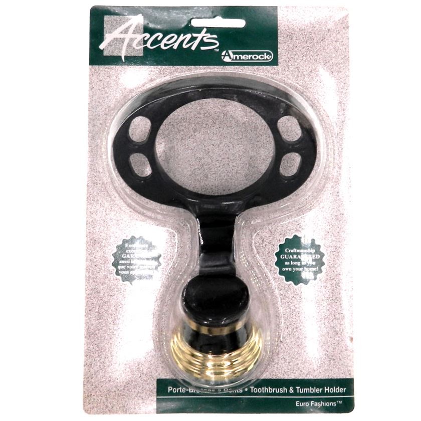 Vintage Amerock Accents Wall Mount Toothbrush Holder Black Polished Brass 52579 gallery