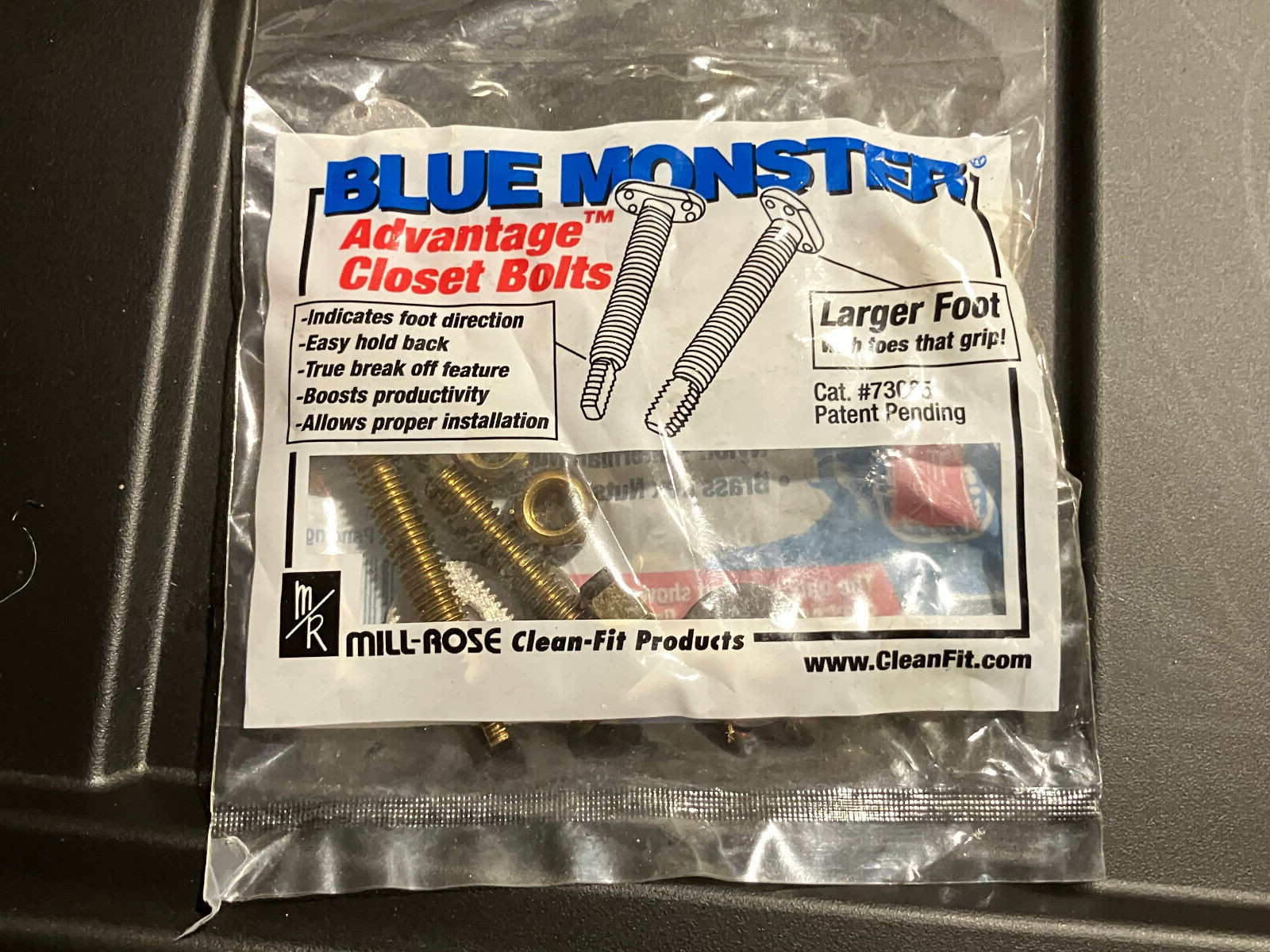 -- Blue Monster Blue Monster Advantage Closet Bolts TOILET TO FLOOR NEW -- gallery