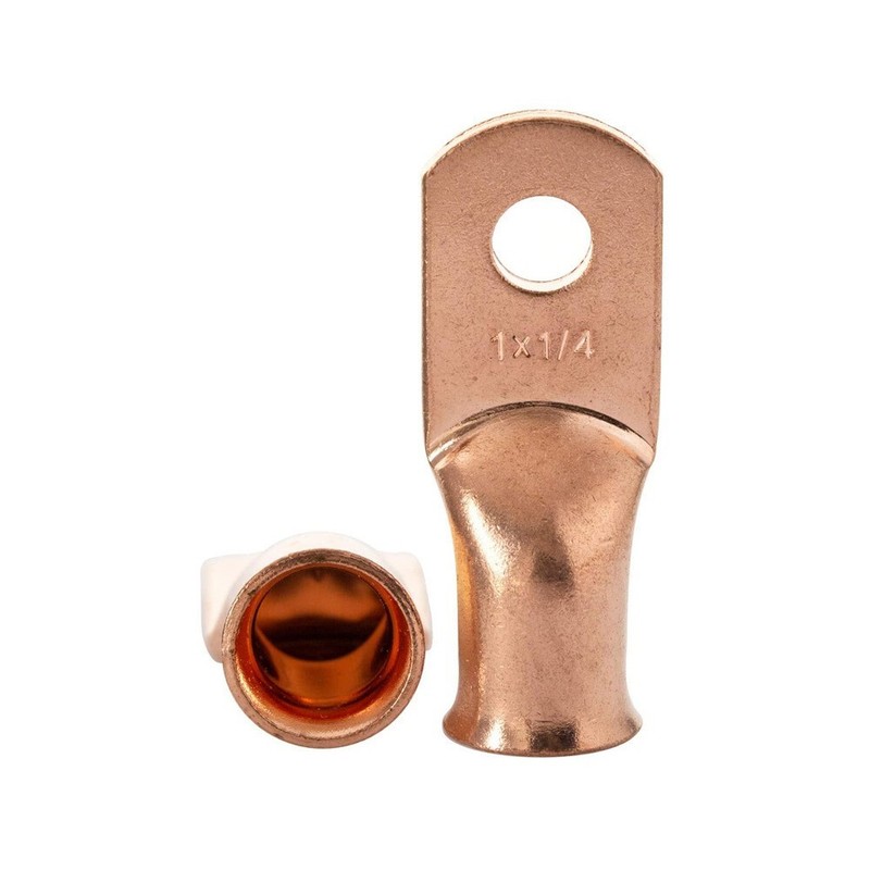 Wire Bare Copper Lug Ring Terminals Battery Wire Welding Cable 1 AWG Guage USA gallery