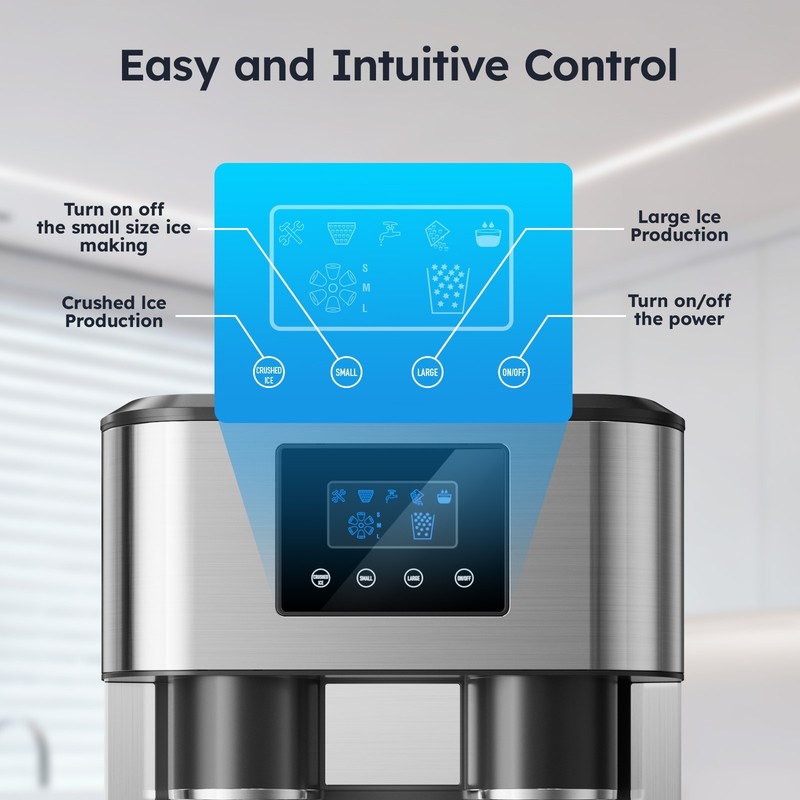 2 in 1 Countertop Ice Cube Maker 33lbs/Day with Water Dispenser Combo Machine gallery