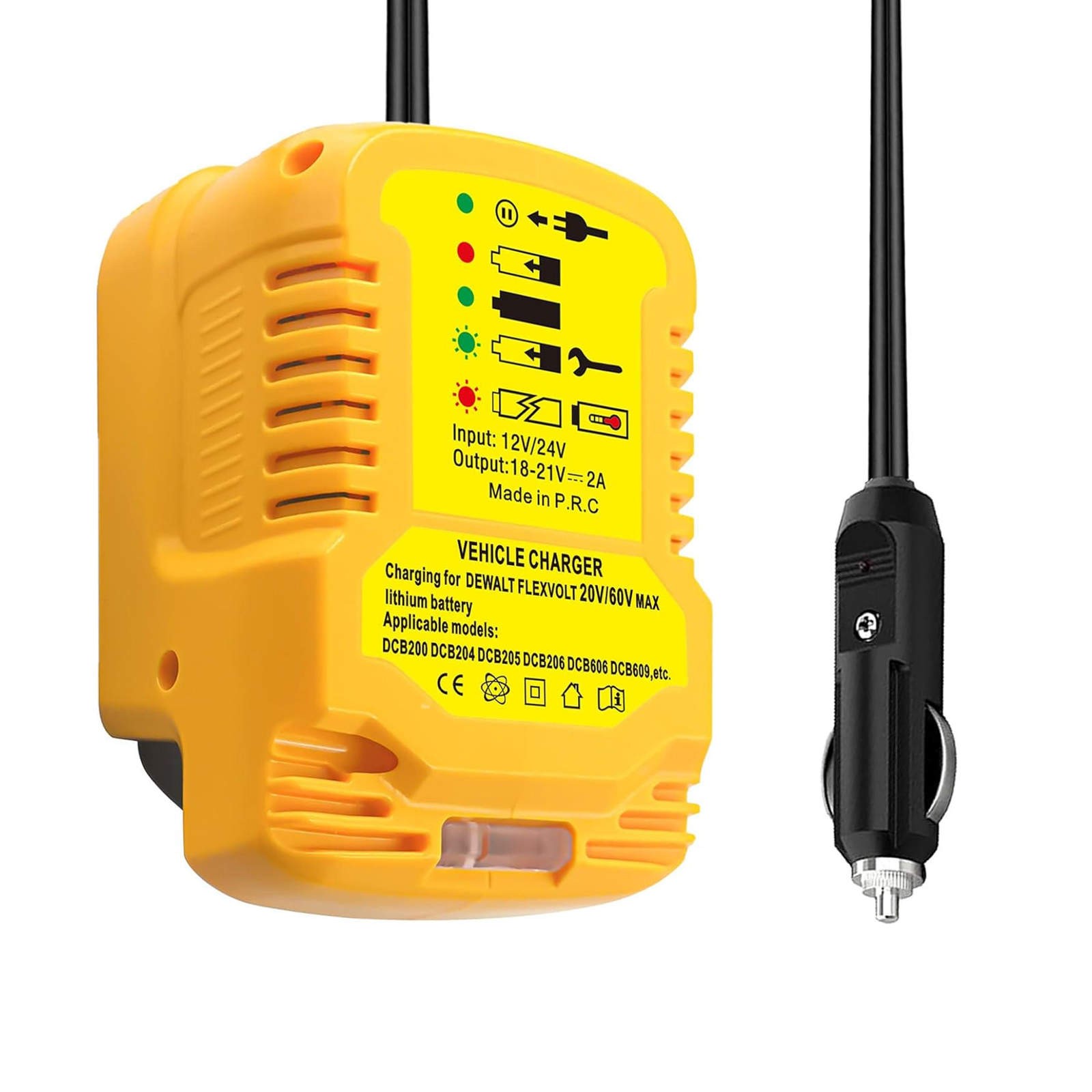 Compact For DeWalt 20V 18V Li-ion Battery Charger for Cigarette Lighter DCB102 gallery