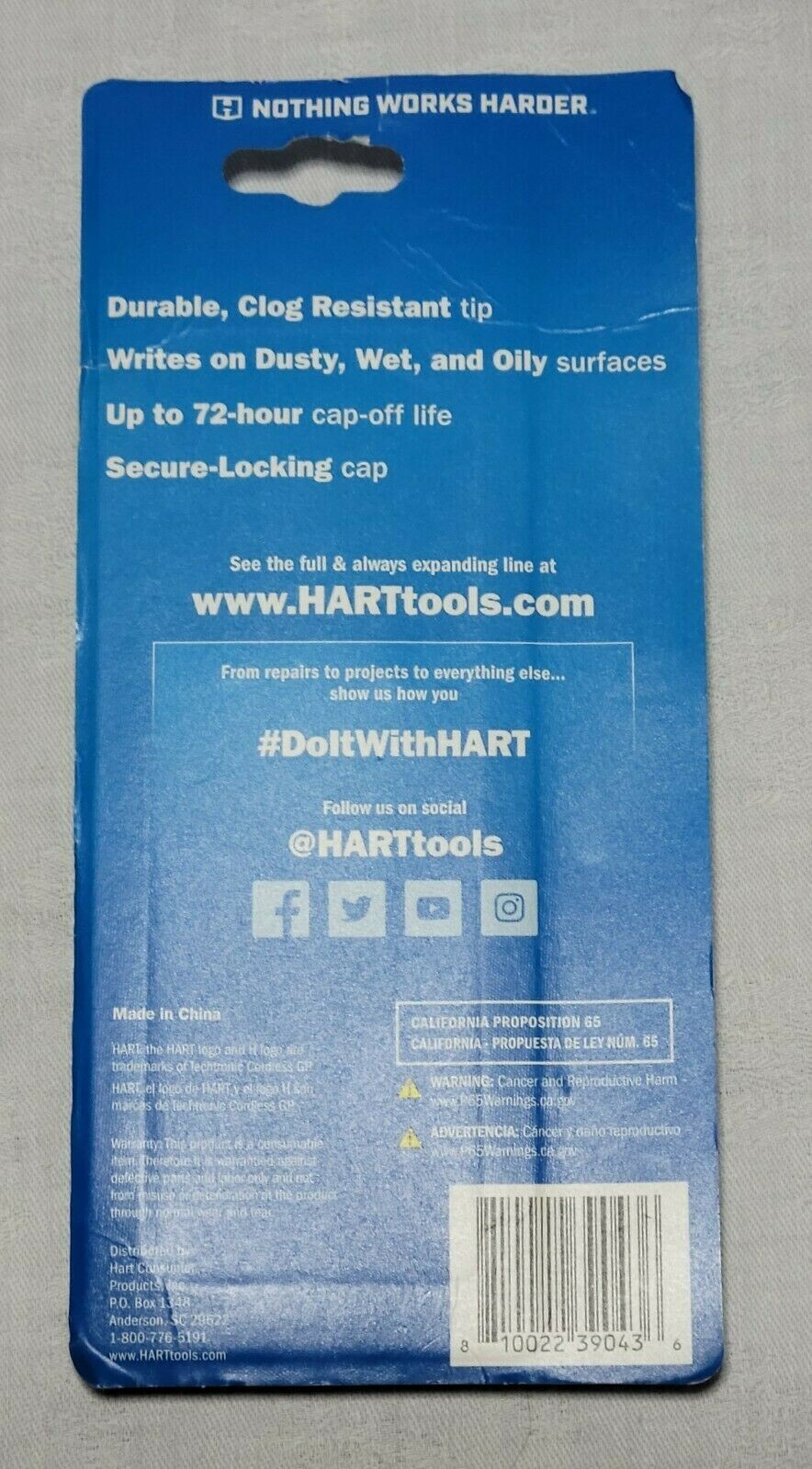 NEW Hart Permanent Workshop Chisel Tip Marker Wood Dust Metal Concrete - 2 Pack gallery