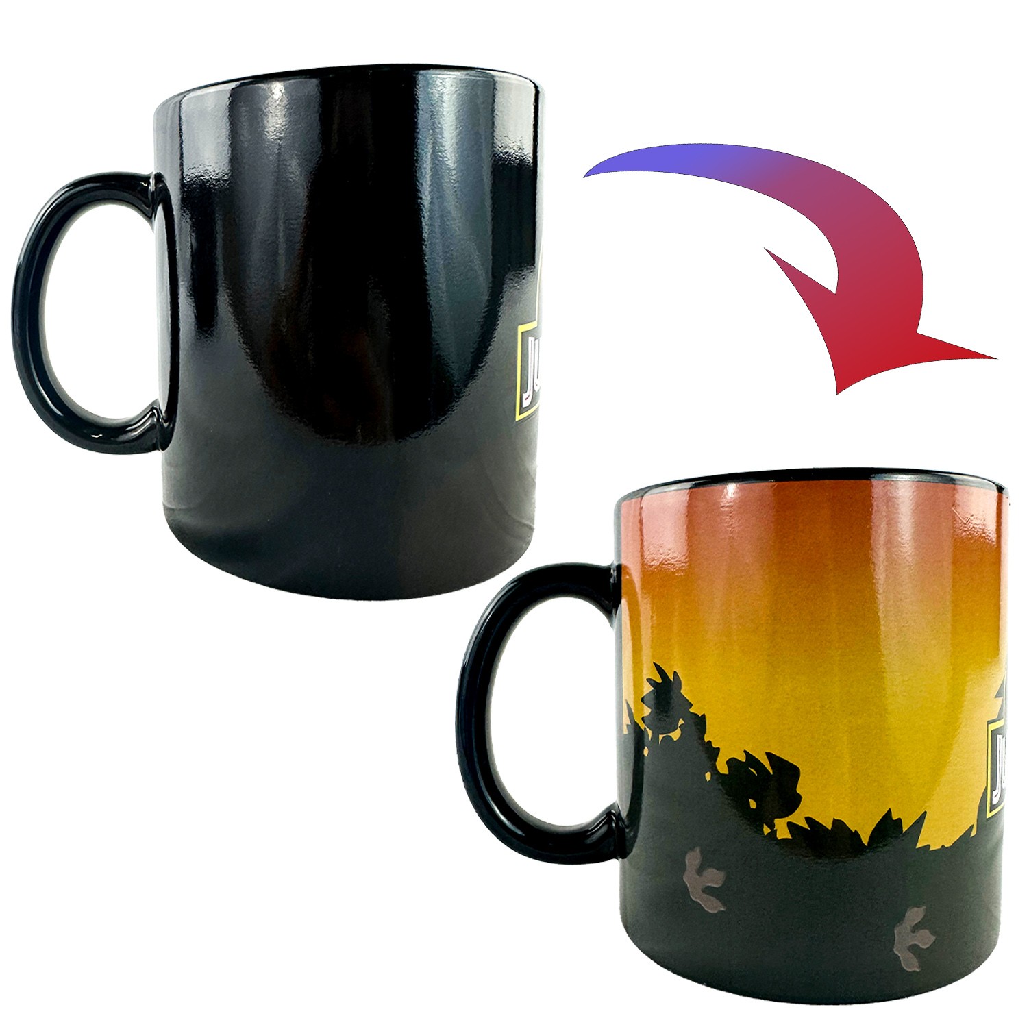 Jurassic Park Mug Logo Design Reactive Color Changing 15 oz Ceramic Coffee Cup gallery