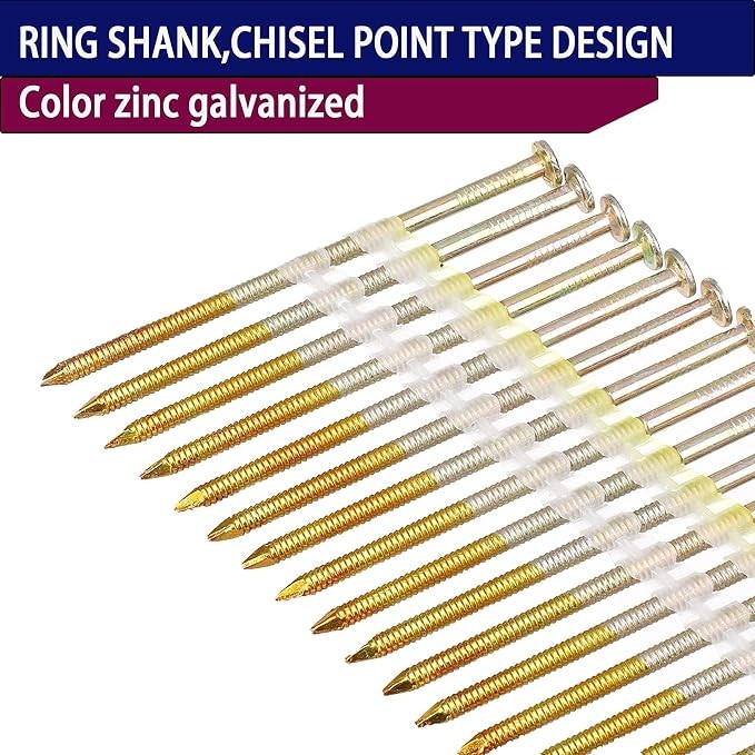 Clavos Estructura 21° Cabeza Redonda Galvanizados Ring Shank 500 Pzs gallery