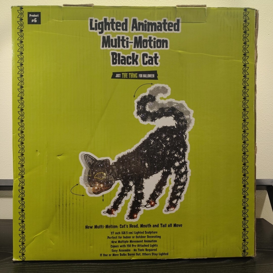 Vintage 27" Lighted Animated Multi Motion Halloween Black Cat Indoor/Outdoor gallery