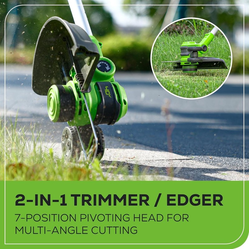 40V Cordless Yard Tool Combo Kit Trimmer & Leaf Blower with Spools 3- gallery