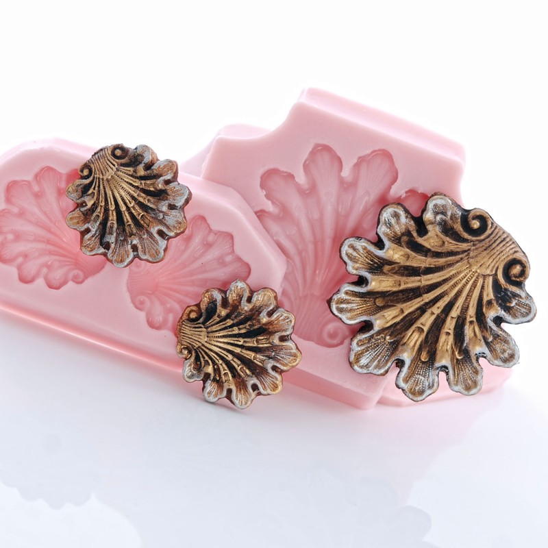 Shell Scroll Work Silicone Mold Food Safe Craft Resin Jewelry Polymer Clay (274) gallery