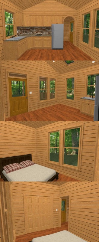 14x28 Tiny House -- 391 sq ft -- PDF FloorPlan -- Model 3B gallery