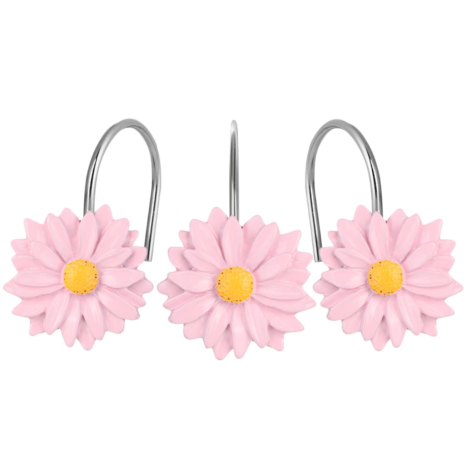 Daisy Flower Shower Curtain Hooks, 12PCS Stainless Steel Anti Rust Sunflower ... gallery