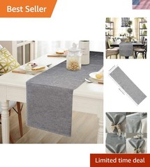 Versatile 14 x 48 Inch Gray Table Runner for Farmhouse Décor & Outdoor Picnics