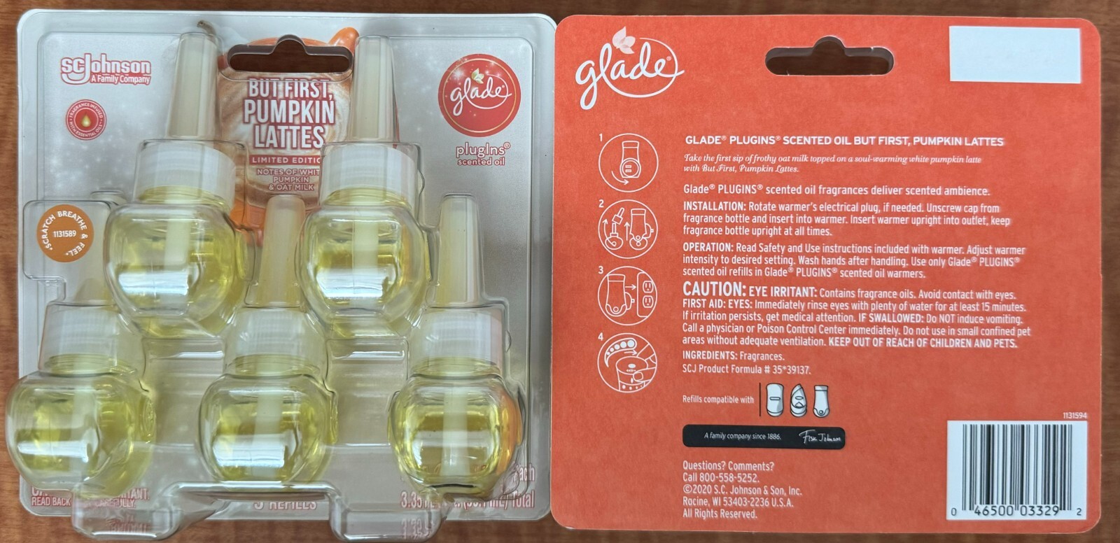Glade PlugIns But First Pumpkin Lattes Limited Ed 2pack Of 5 Refill 3.35FL OZ Ea gallery