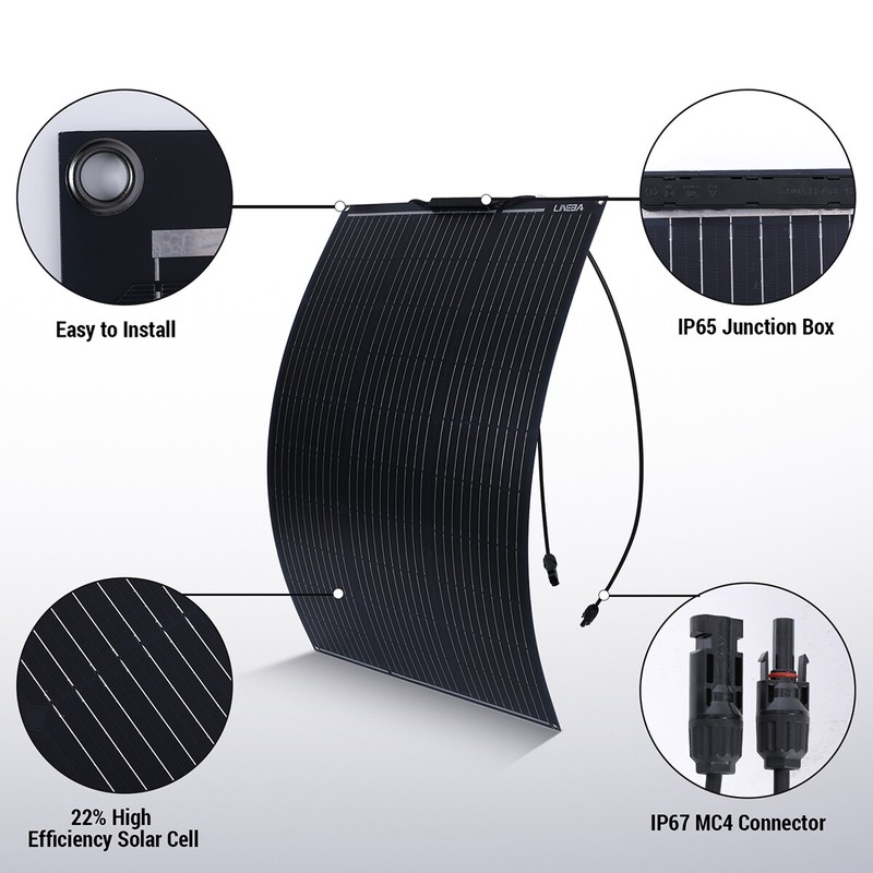 200W 400W Flexible Solar Panel Kit 12V Ultra Thin Mono for RV Camping Off-Grid gallery