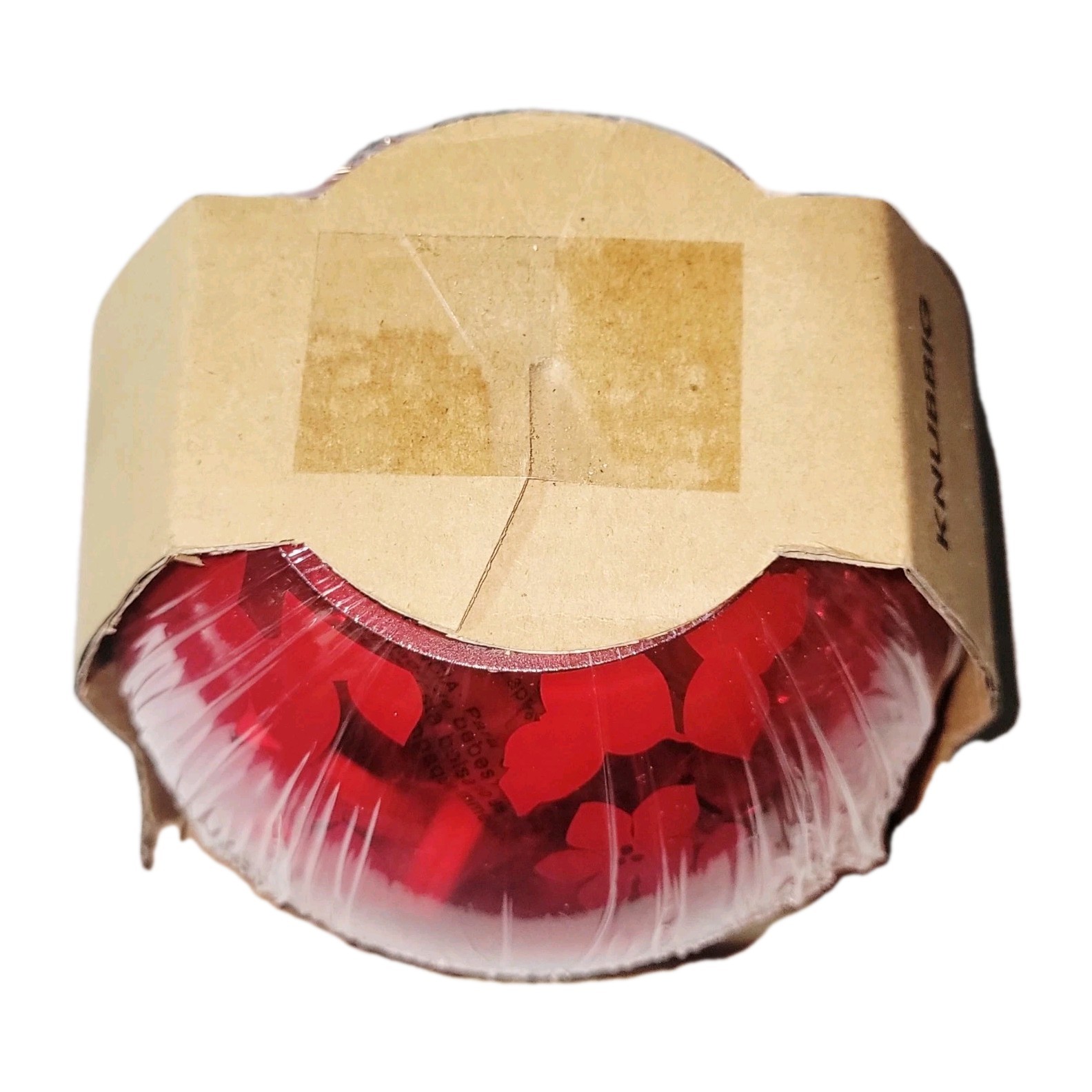 New IKEA Knubbig 4” Table Lamp Butterfly Floral Design Cherry Red Glass Globe gallery