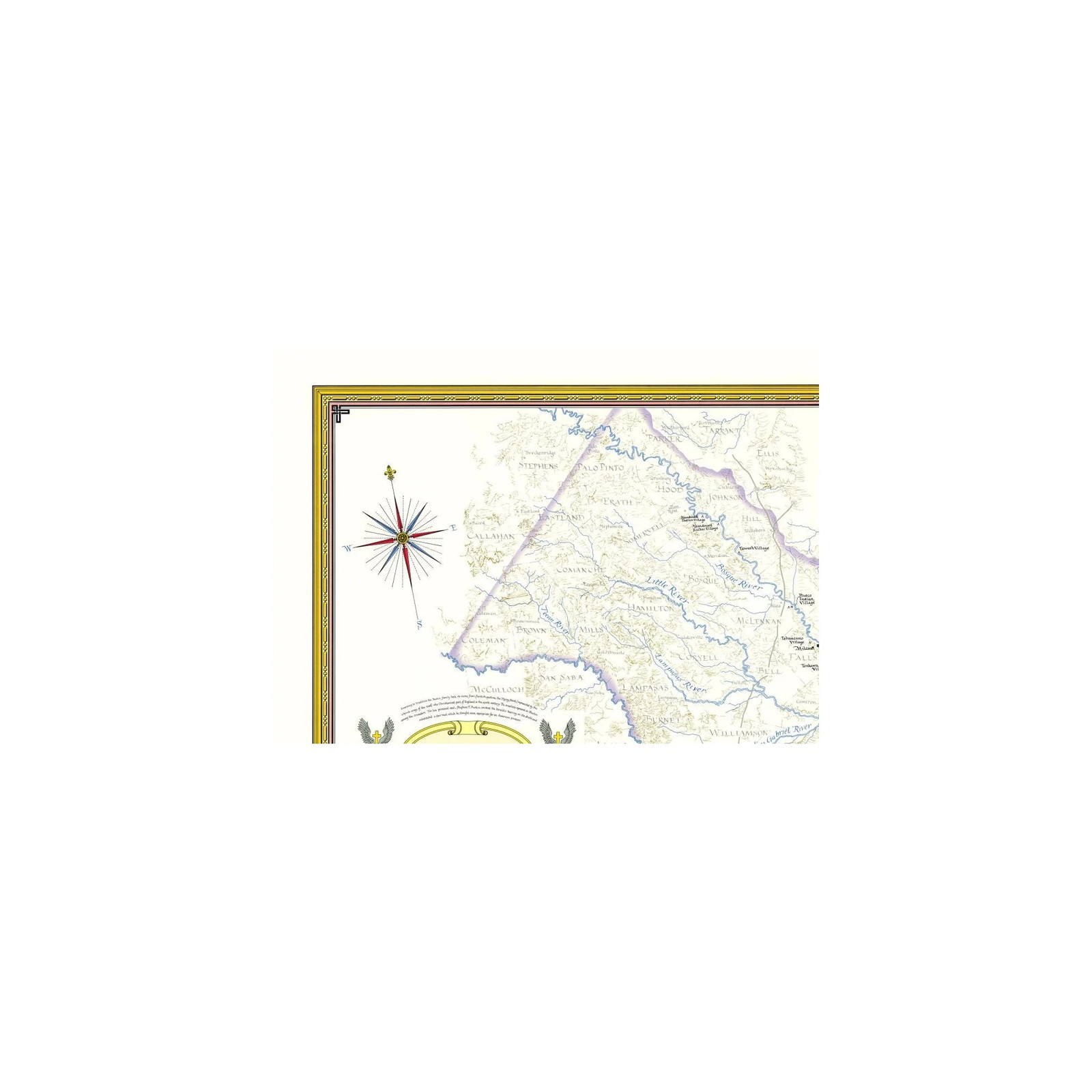 Historic County Map - Austin Colony Texas 1821-1836 - General Land Office 1993 gallery