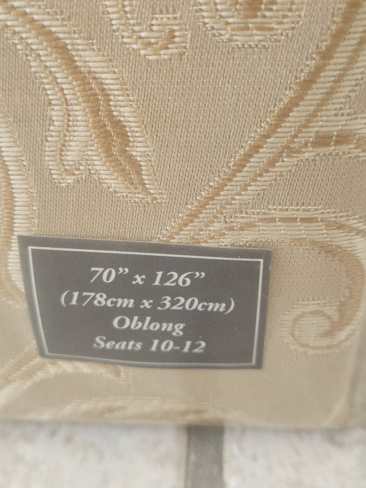 Waterford Tablecloth ANYA Gold Scroll Jacquard Oblong 70x126 NWT gallery
