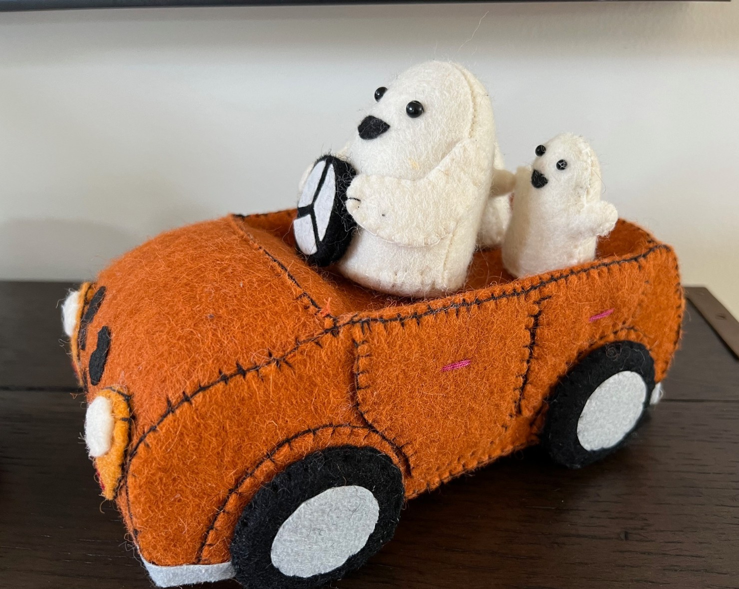NWOT Candy Corn Lane HALLOWEEN FELT GHOST Car Family Kids Driving Pumpkin (shv4) gallery