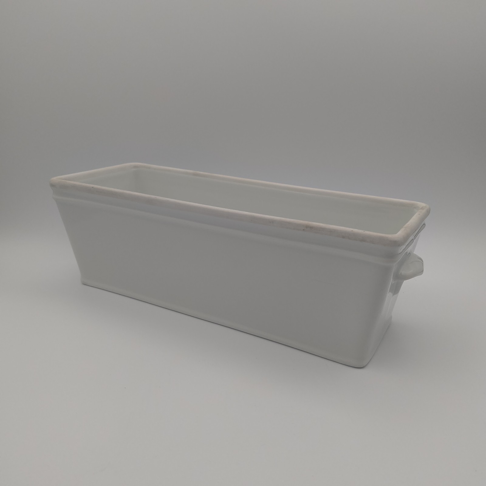 APILCO Porcelain Loaf Pan Mold White Rectangle Handle Baking Dish France 12x4.5" gallery