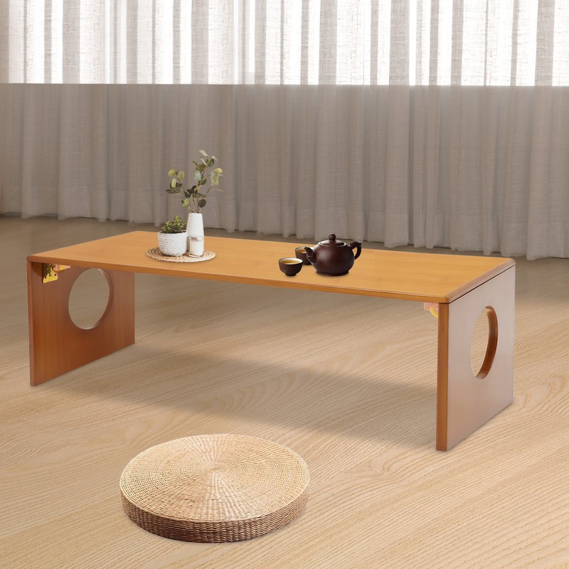 Folding Coffee Table Foldable Low Coffee Table Bamboo Floor Table Desk for Bed gallery