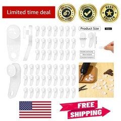 50 Pcs Smooth Plastic Curtain Track Hooks – Easy Install & Ideal for All Rooms