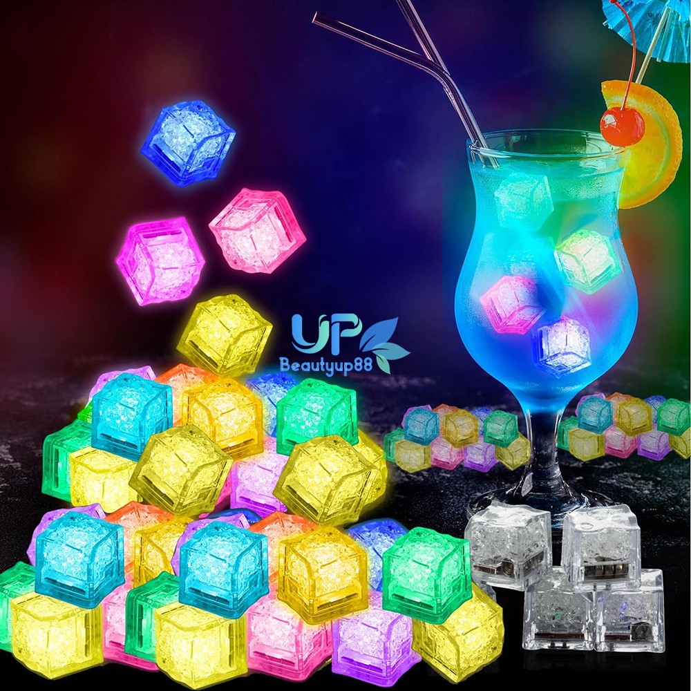 lot Light Up Ice Cubes Color Changing Led Ice Cubes for Drinks Glow in the Dark gallery
