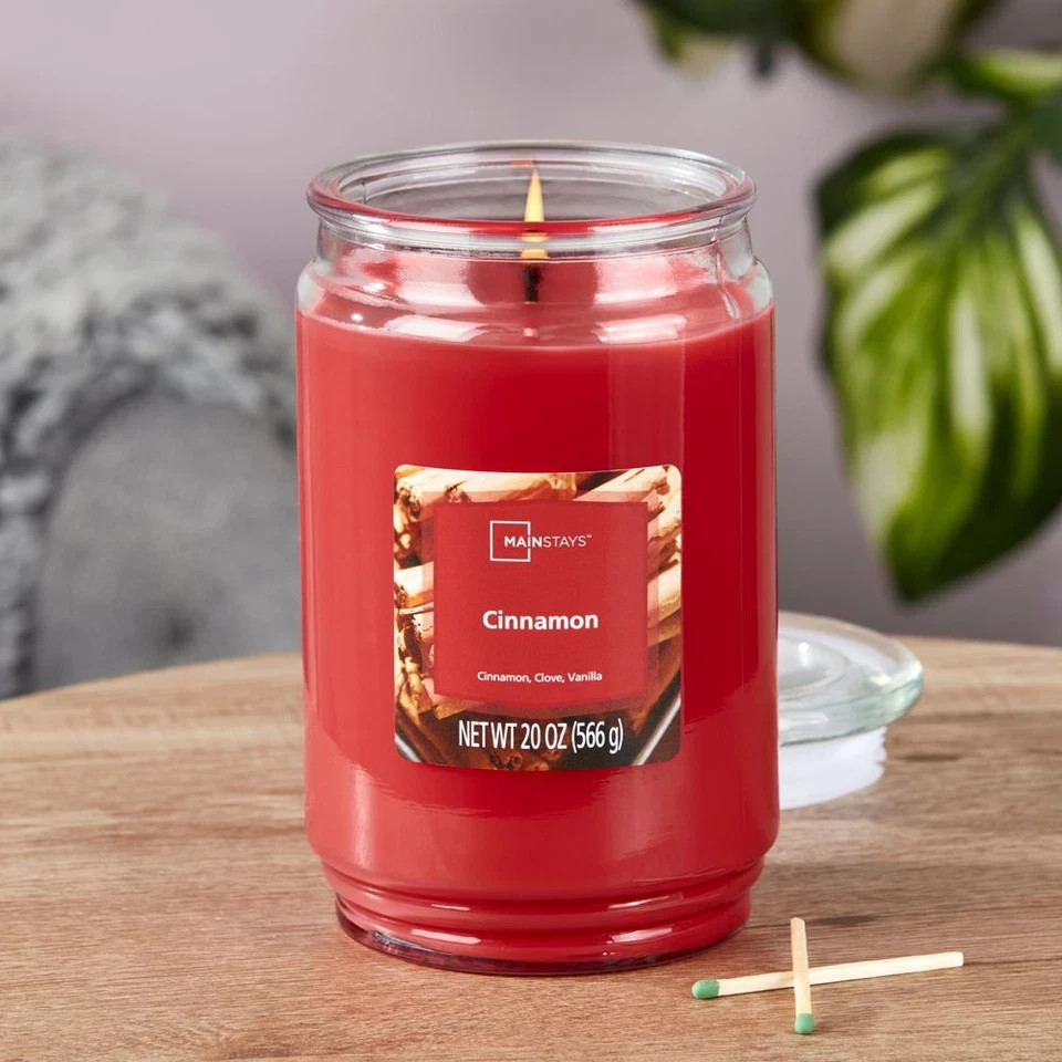 Cinnamon Scented Single-Wick Large Glass Jar Candle, 20 Oz gallery