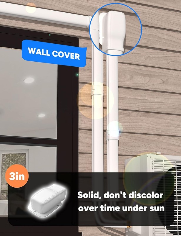 3in Line Set Cover Kit for Mini Split AC Heat Pump UV Proof Wall Cover gallery