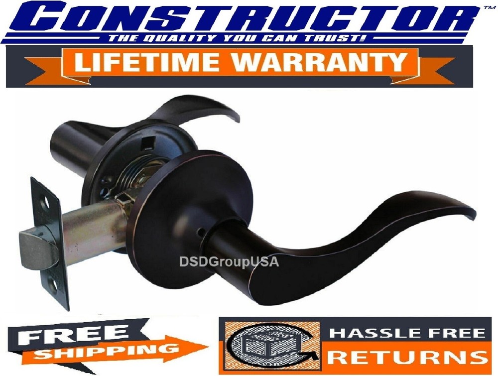 Constructor Passage Lever Door Lock Set Oil Rubbed Bronze Knob Handle Lockset